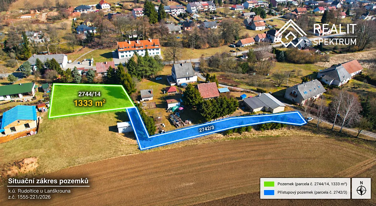 Prodej stavebního pozemku 1333 m²